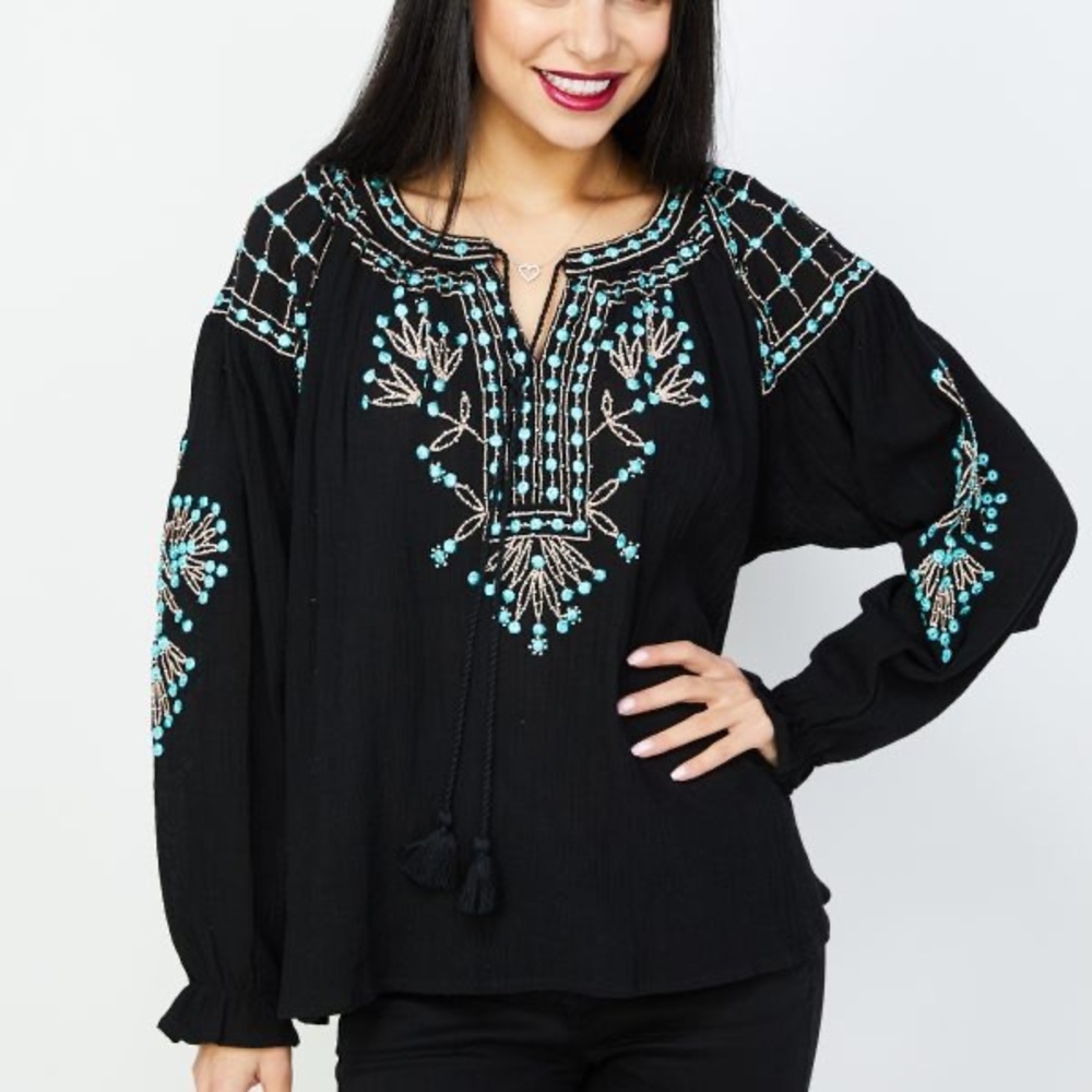 RD and Koko Anthropologie Beaded Top